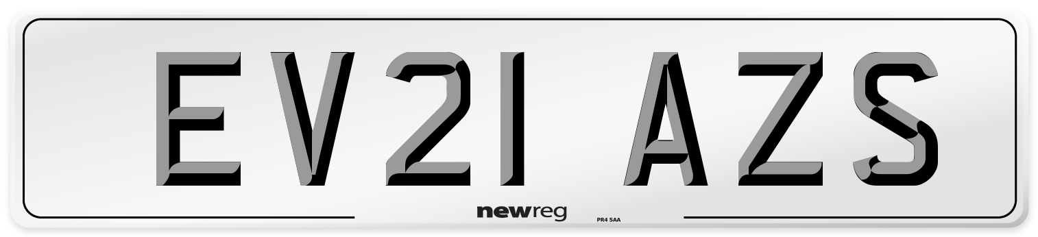 EV21 AZS Number Plate from New Reg